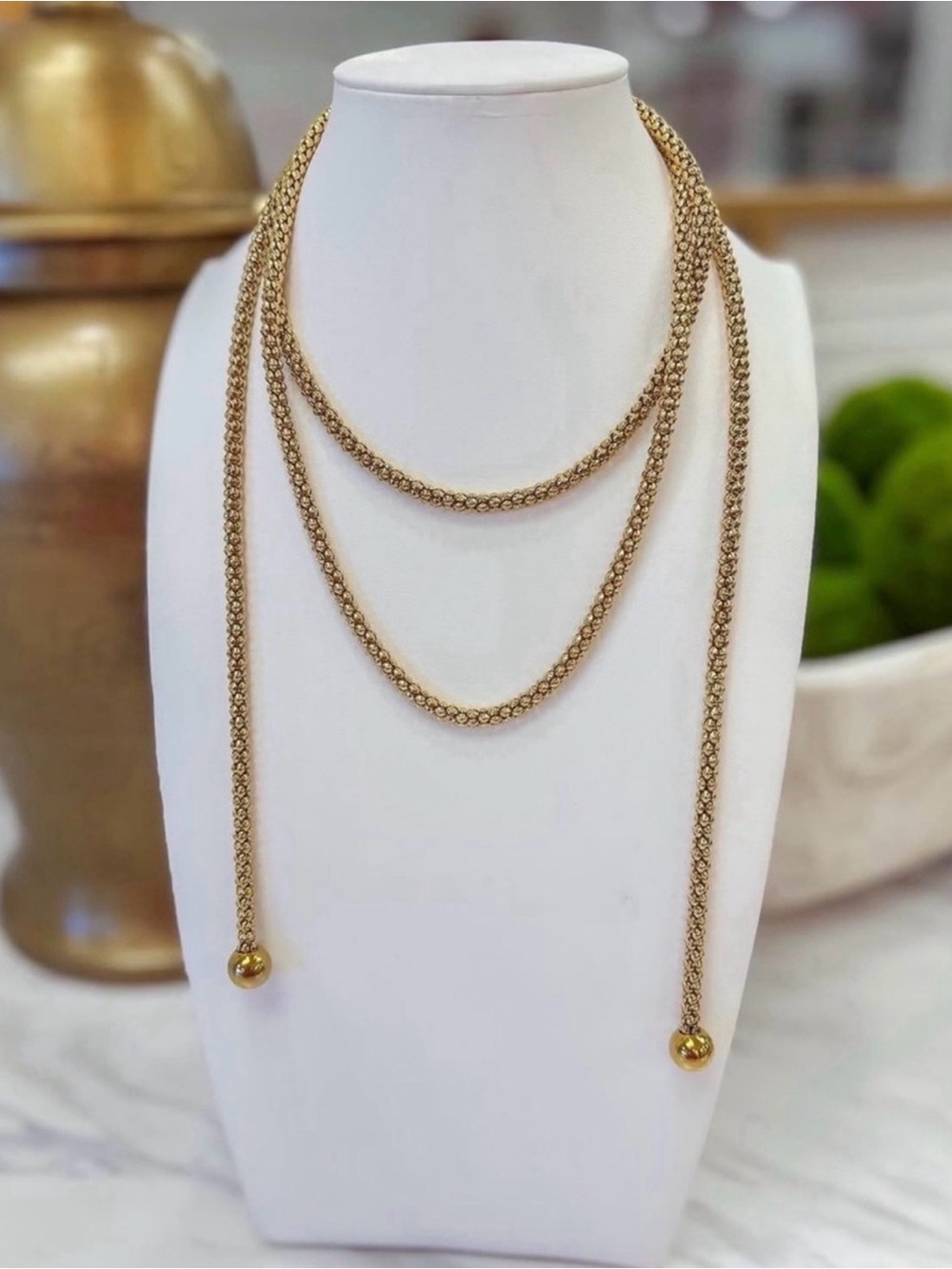 Convertible Wrap Lariat Necklace 18k gold plated - Picture 2 of 5